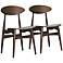 Set of 2 Ophion Brown Wood Dining Chairs