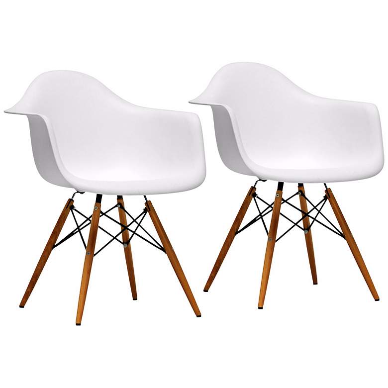 Image 1 Set of 2 Pascal White Plastic Side Chairs