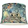 Set of 2 Peacock Print Drum Lamp Shades 14x16x11 (Spider)