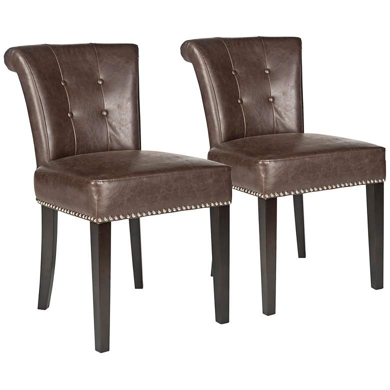 Image 1 Set of 2 Pervical Bonded Leather Dining Chair