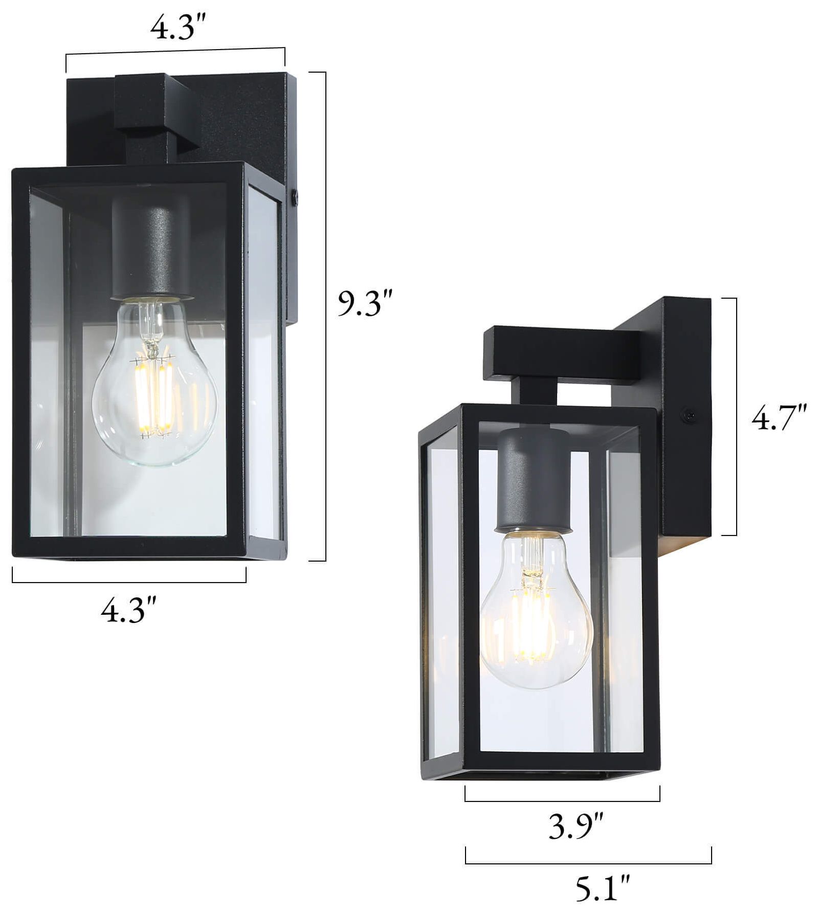 Image 2 Set of 2 Petalyn Modern Black 1-Light Outdoor Wall Sconce more views