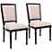 Set of 2 Placentia Ashton Black Beige Fabric Side Chairs