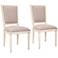 Set of 2 Placentia Beige Fabric Ashton White Side Chairs