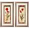 Set of 2 Poppy and Tulip 27" High Floral Wall Art