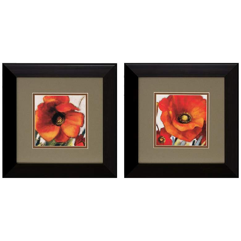 Image 1 Set of 2 Poppy Splendor I/II Framed Floral Wall Art
