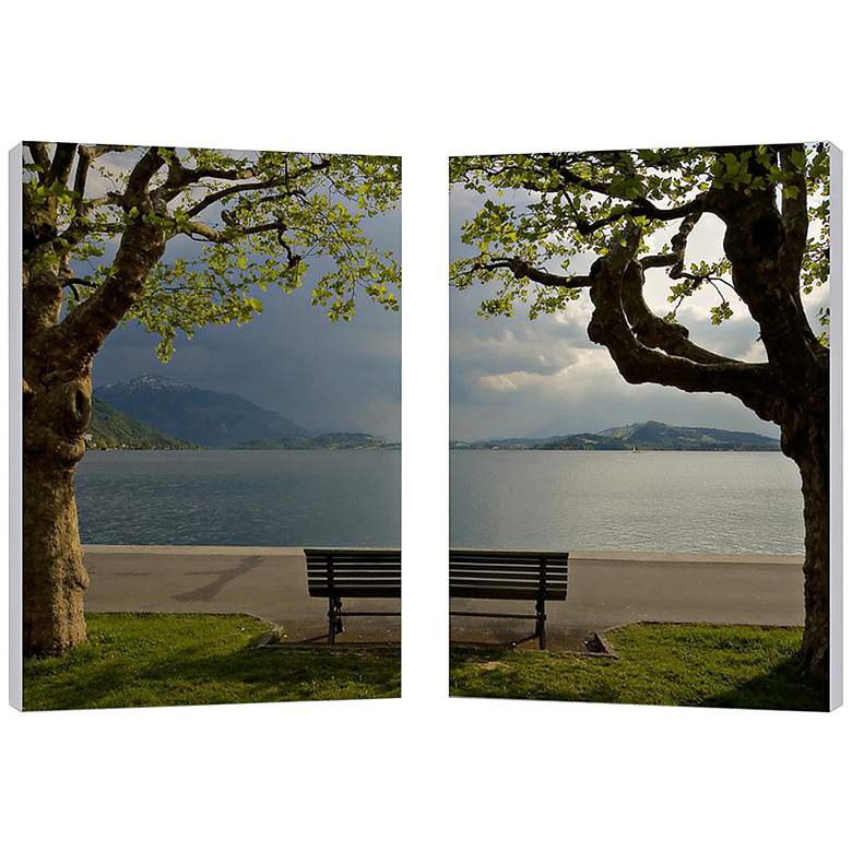 Image 1 Set of 2 Pristine View 23 3/4 inch High Canvas Wall Art