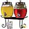 Set of 2 Pub Style Glass Beverage Dispensers with Rack