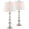 Set of 2 Quad Stacked Crystal Table Lamps with 17W LED Bulbs