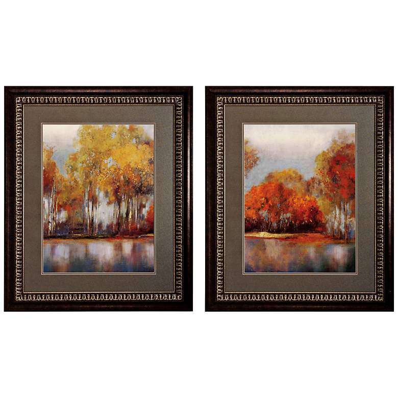 Image 1 Set of 2 Reflections Fall Landscapes 36 inch High Wall Art