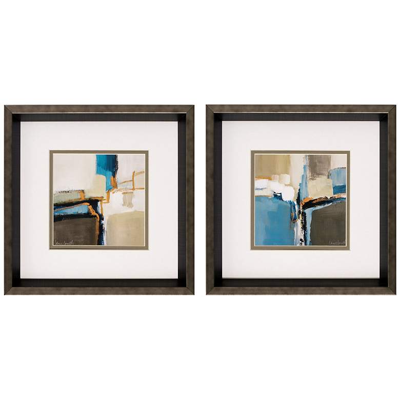 Image 1 Set of 2 Released12 inch Square Framed Abstract Wall Art