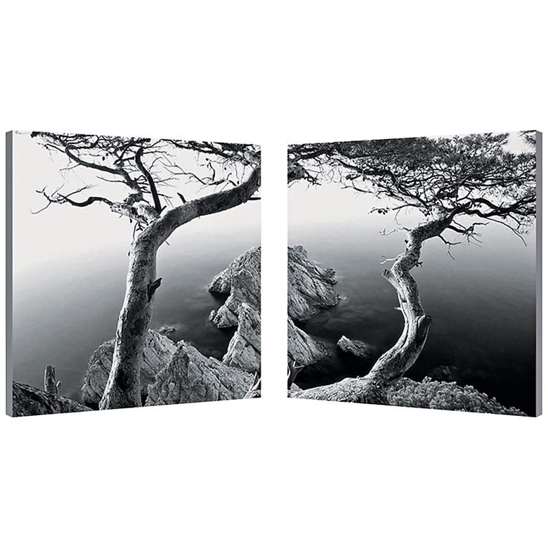 Image 1 Set of 2 Rocky Shore 19 3/4 inch Square Canvas Wall Art