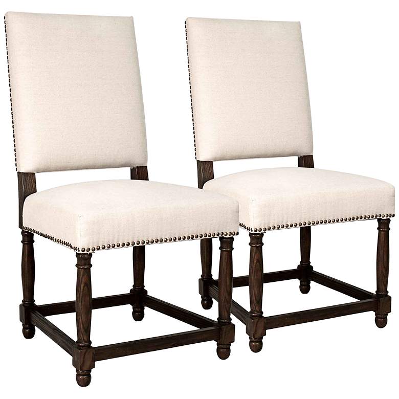 Image 1 Set of 2 Rowen Dutch Brown Dining Chairs