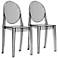 Set of 2 Ryder Transparent Smoke Gray Ghost Chairs