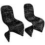 1_Set of 2 S-Frame Woven Chair, Black