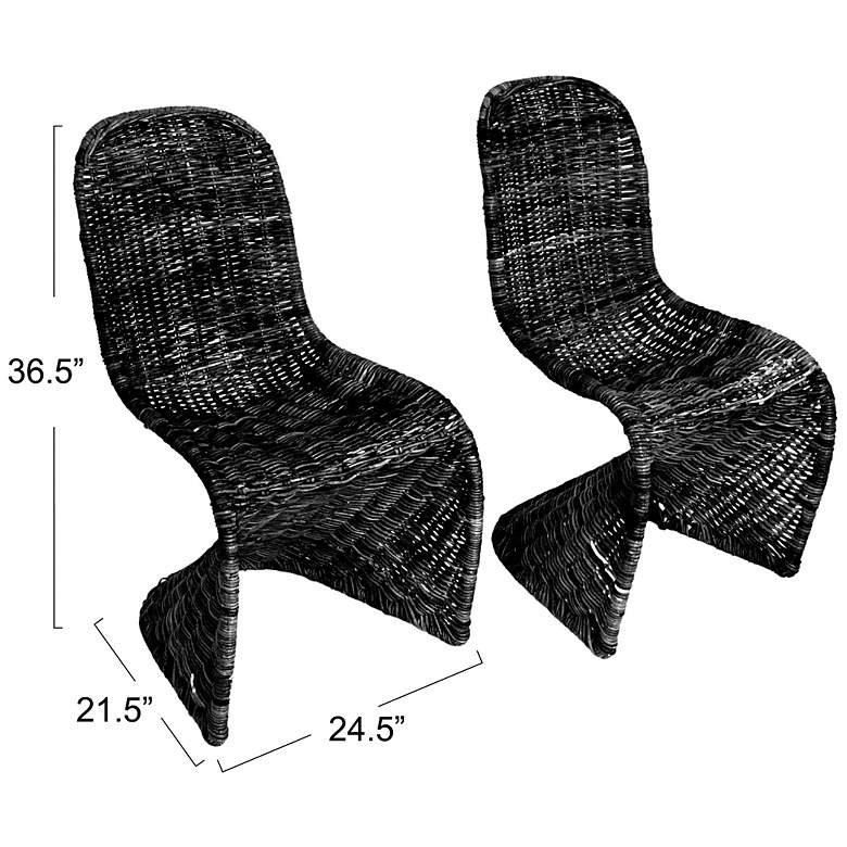 Image 3 Set of 2 S-Frame Woven Chair, Black more views