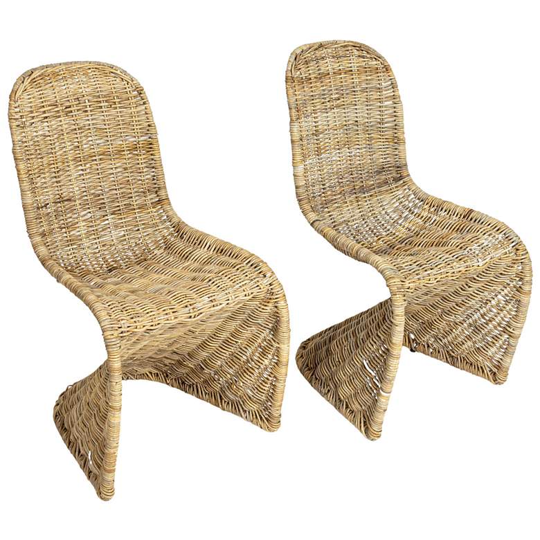 Image 1 Set of 2 S-Frame Woven Chair, Natural