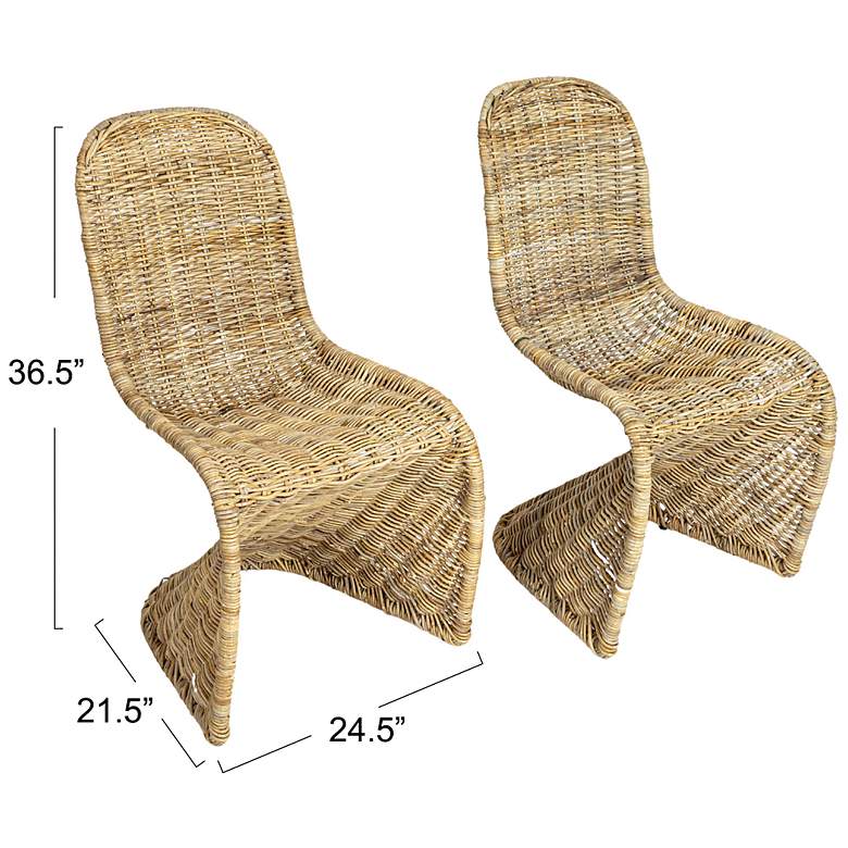 Image 3 Set of 2 S-Frame Woven Chair, Natural more views