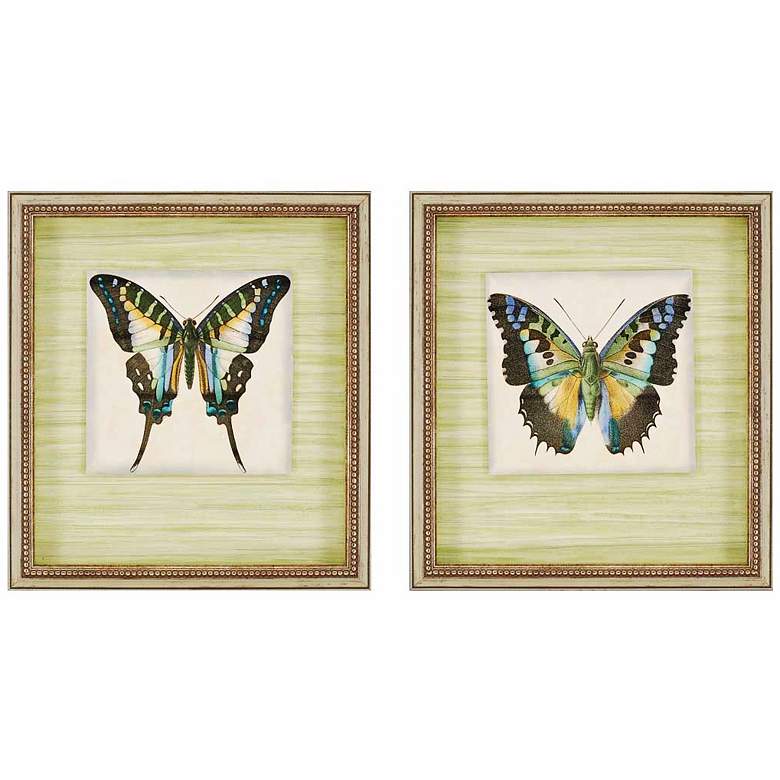 Image 1 Set of 2 Shadow Box 22 inch High Butterfly Wall Art Prints