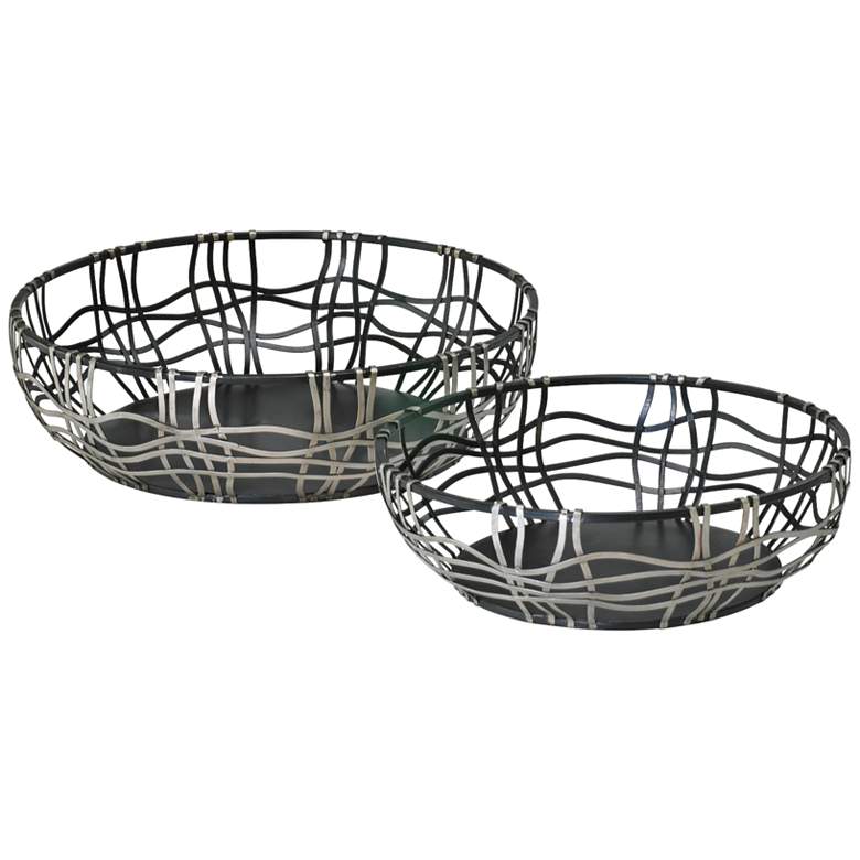Image 1 Set of 2 Silver and Bronze Iron Suzanne Baskets