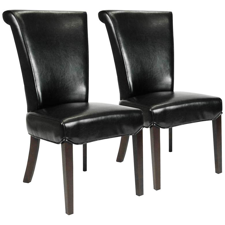 Image 1 Set of 2 Sofie Havana Bonded Black Leather Dining Chairs