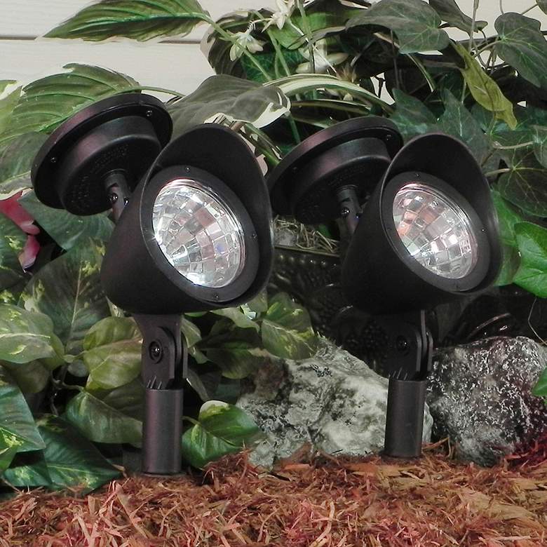 Image 1 Set of 2 Solar Powered LED Landscape Spot Lights