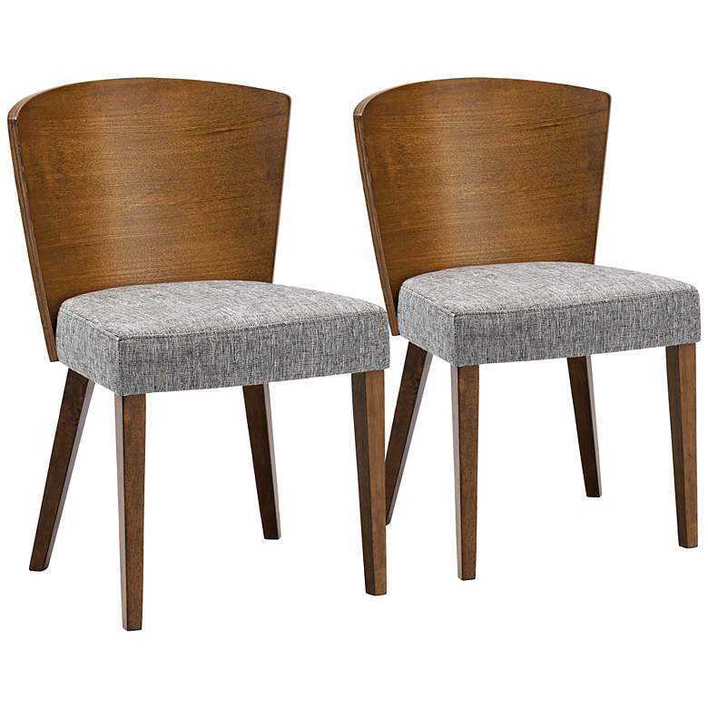 Image 1 Set of 2 Sparrow Modern Brown Wood Dining Chairs