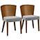 Set of 2 Sparrow Modern Brown Wood Dining Chairs