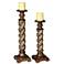 Set of 2 Spiral Pillar Candle Holders