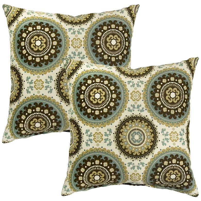 Image 1 Set of 2 Spray Green Outdoor Accent Pillows