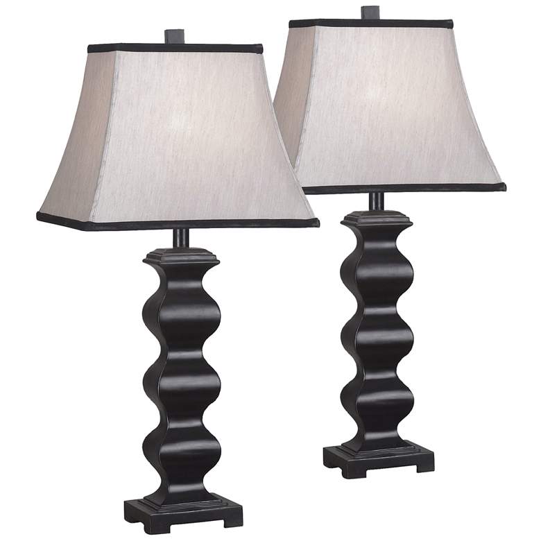 Image 1 Set of 2 Steppe Black Table Lamps