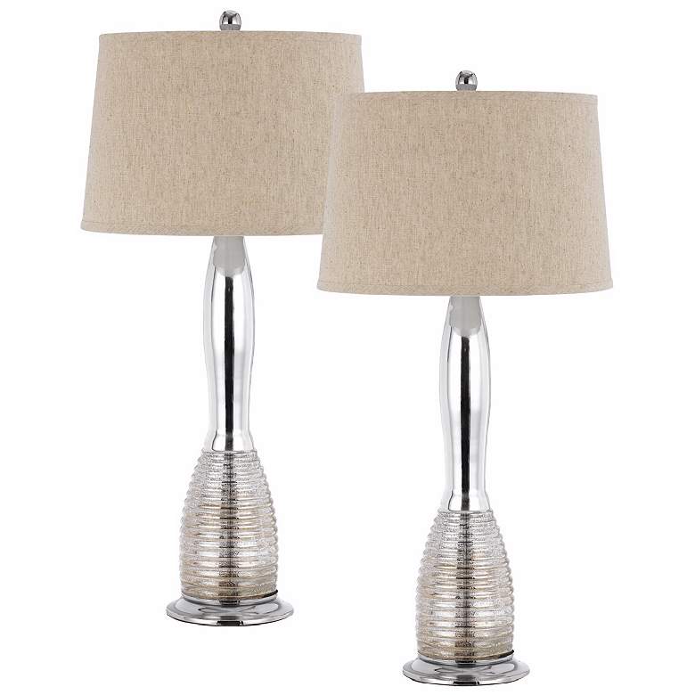 Image 1 Set of 2 Tarpon Chrome Glass Table Lamps