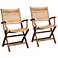 Set of 2 Teak Alameda Outdoor Folding Armchairs
