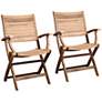 Set of 2 Teak Alameda Outdoor Folding Armchairs