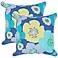 Set of 2 Textural Blue Multi 18" Square Throw Pillows
