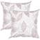 Set of 2 Textural Silver Leaf 20" Square Throw Pillows