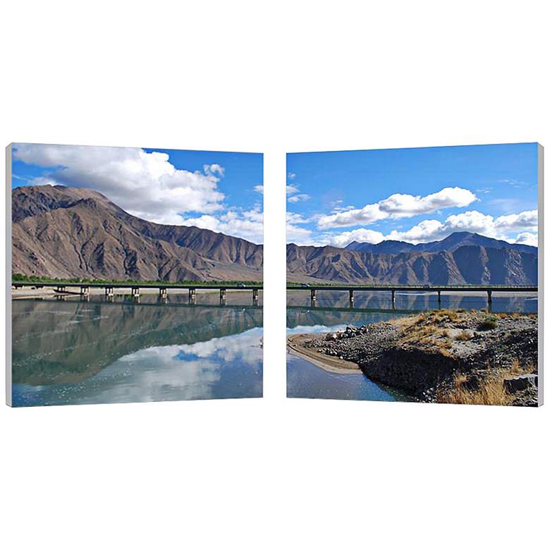 Image 1 Set of 2 Through The Mountains 19 3/4 inch Square Wall Art