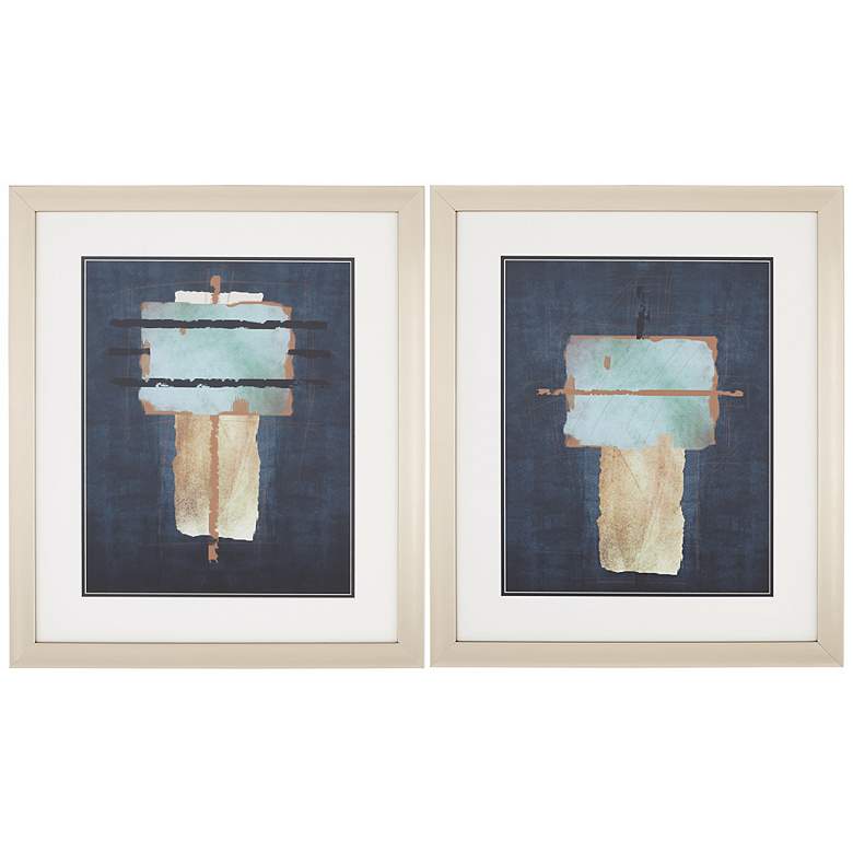 Image 1 Set of 2 Totem 31 1/4 inch High Framed Abstract Wall Art