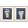 Set of 2 Totem 31 1/4" High Framed Abstract Wall Art