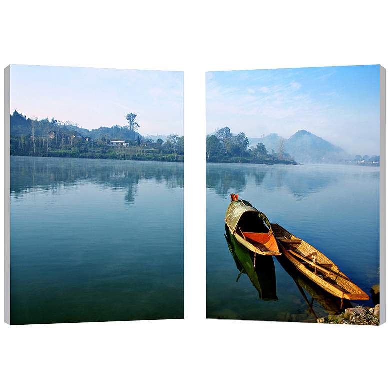 Image 1 Set of 2 Traditional Travel 23 3/4" High Canvas Wall Art