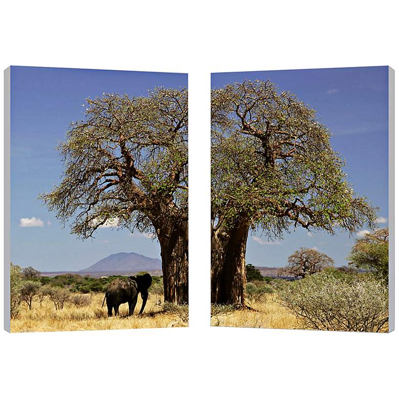 Image 1 Set of 2 Tree of Life 23 3/4" High Canvas Wall Art