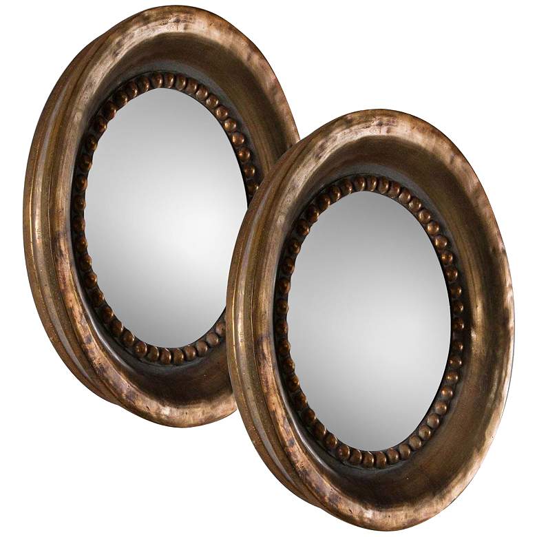 Image 1 Set of 2 Tropea 17 inch Wide Convex Wall Mirrors