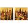 Set of 2 Tuscan Village 12" Square Lacquered Wall Art