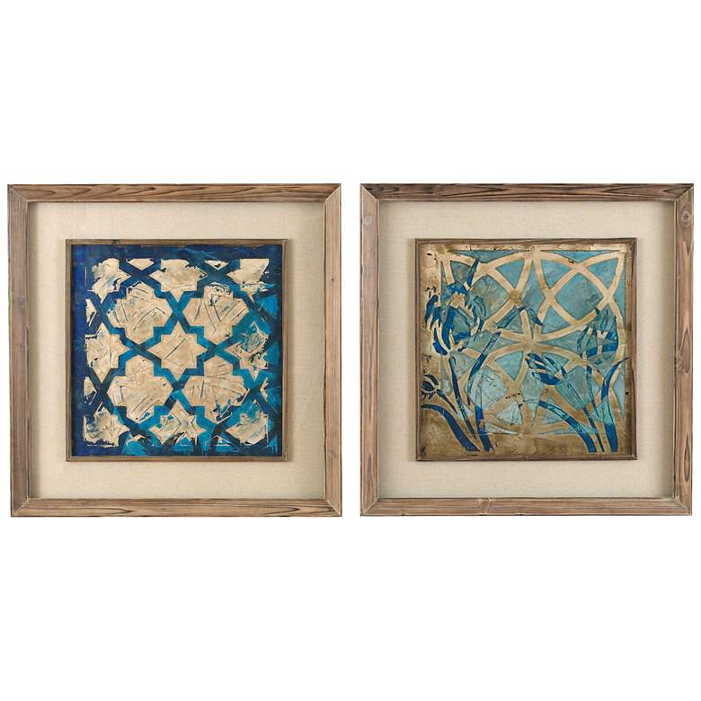 Image 1 Set Of 2 Uttermost 31 inch Square Stained Glass Wall Art