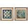 Set Of 2 Uttermost 31" Square Stained Glass Wall Art