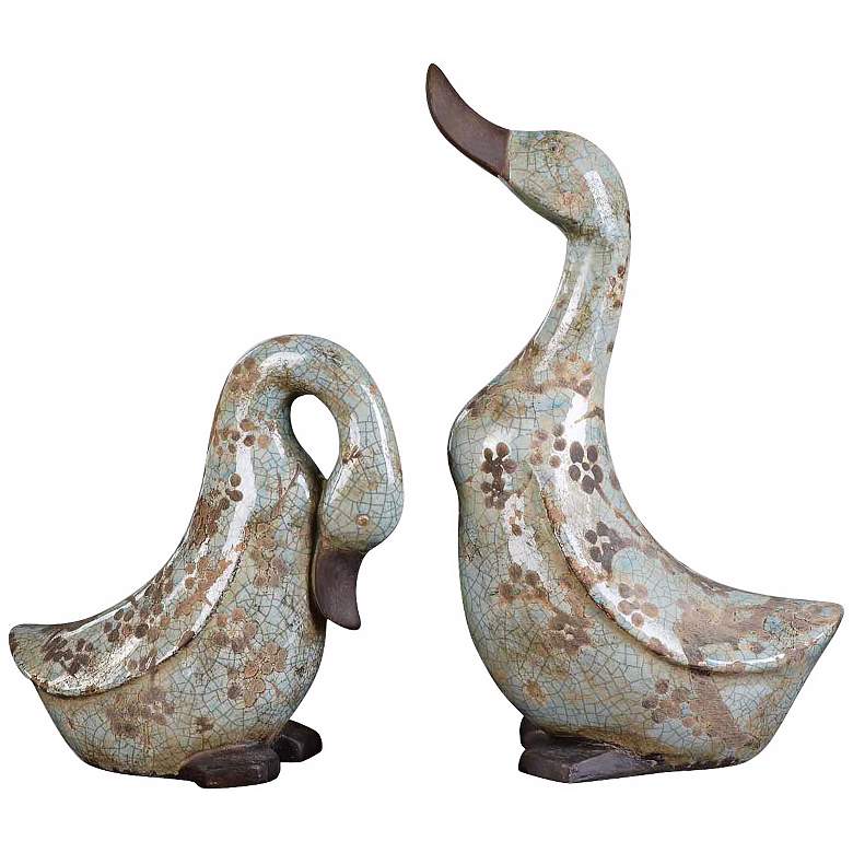 Image 1 Set of 2 Uttermost Citrita Decorative Ceramic Ducks