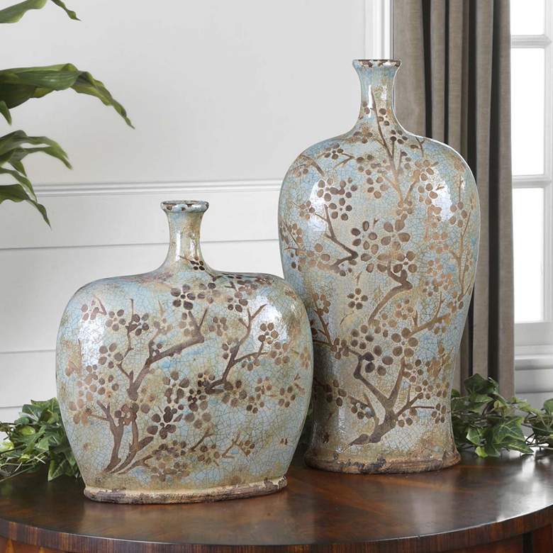 Image 1 Set of 2 Uttermost Citrita Decorative Ceramic Vases