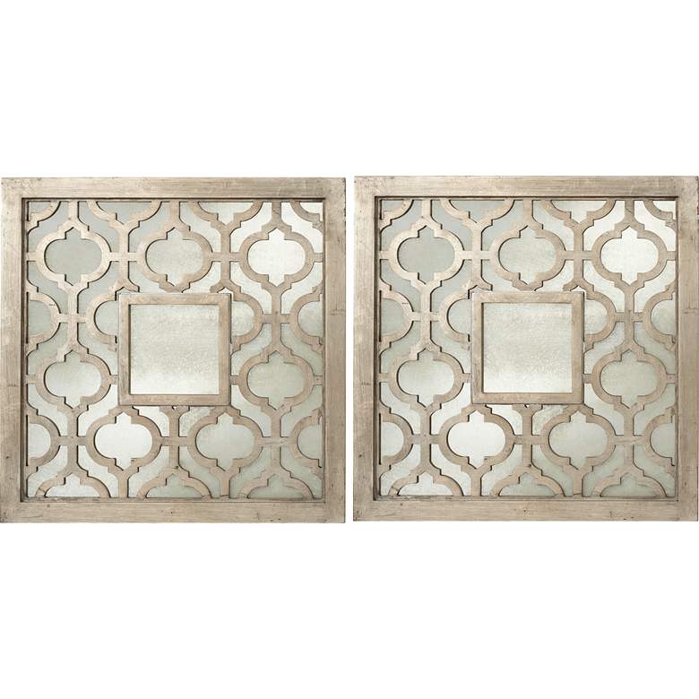 Image 1 Set of 2 Uttermost Silver Sorbolo Decorative Wall Mirrors