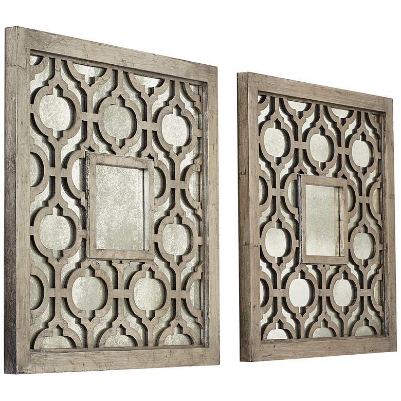 Image 3 Set of 2 Uttermost Silver Sorbolo Decorative Wall Mirrors more views