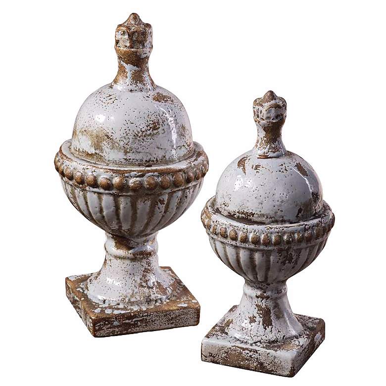 Image 1 Set of 2 Uttermost Sini Powder Blue Finials