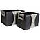 Set of 2 White and Black Faux Croc Leather Storage Boxes